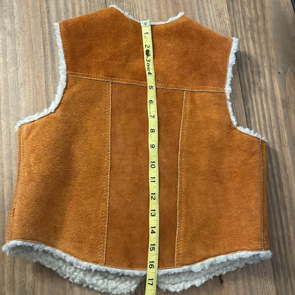 VTG GENUINE LEATHER Polyester Lined Vest Youth Snap Suede Mexico - Picture 3 of 8
